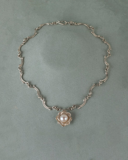 Sterling and fresh water pearl necklace