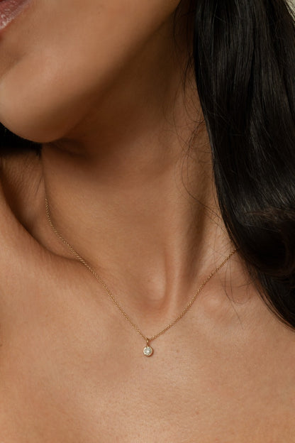 Old Euro Bezel Diamond necklace