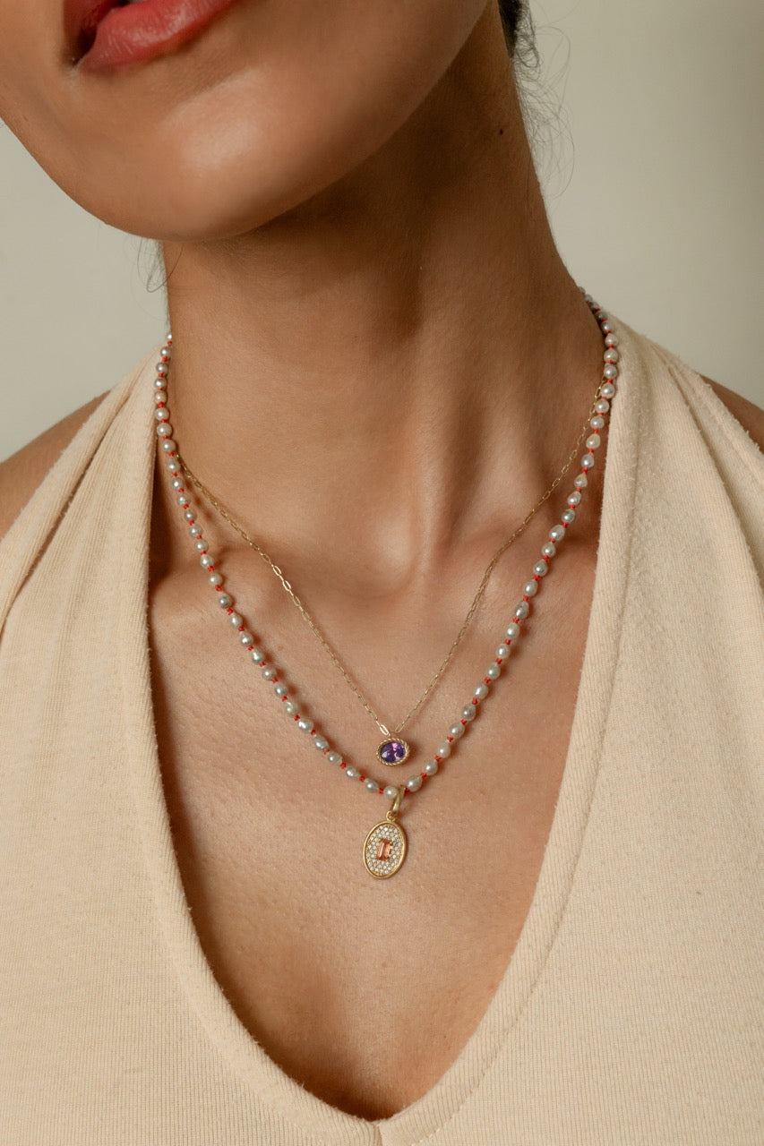 Sapphire Braided Pendant